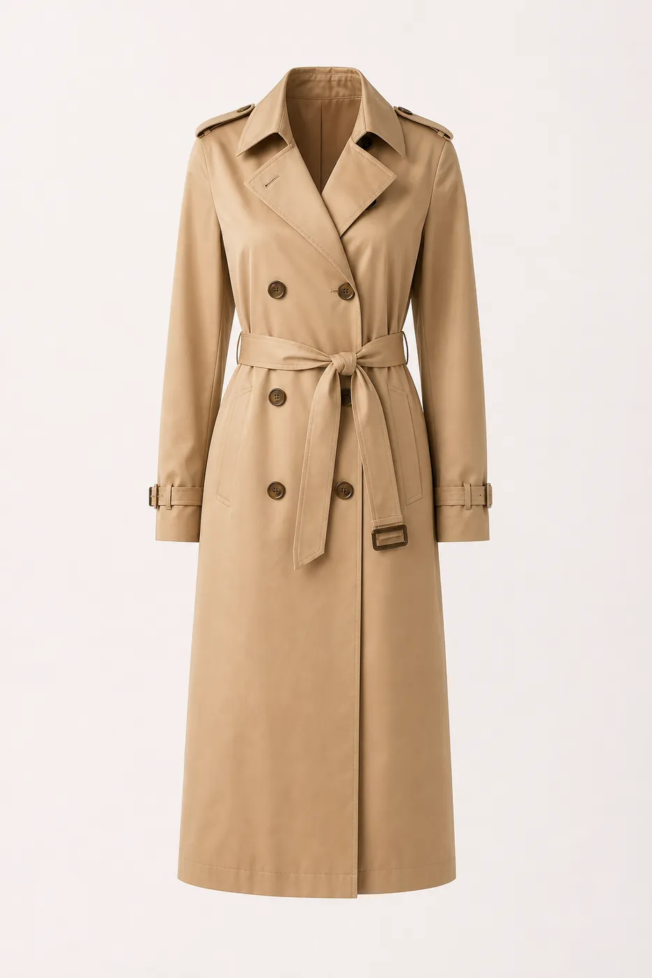 Édition Trench Long en Coton Enduit